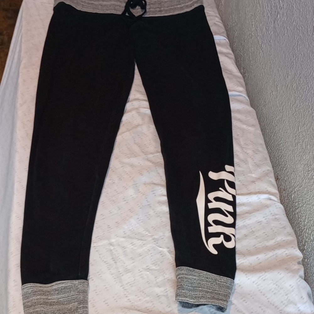 PINK Victoria's Secret Black and Gray Kids Joggers